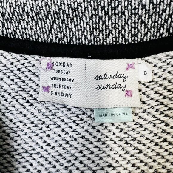 Saturday Sunday Anthropologie Milica Tweed Knit Jacket Size XS Gray Blazer - Picture 4 of 10